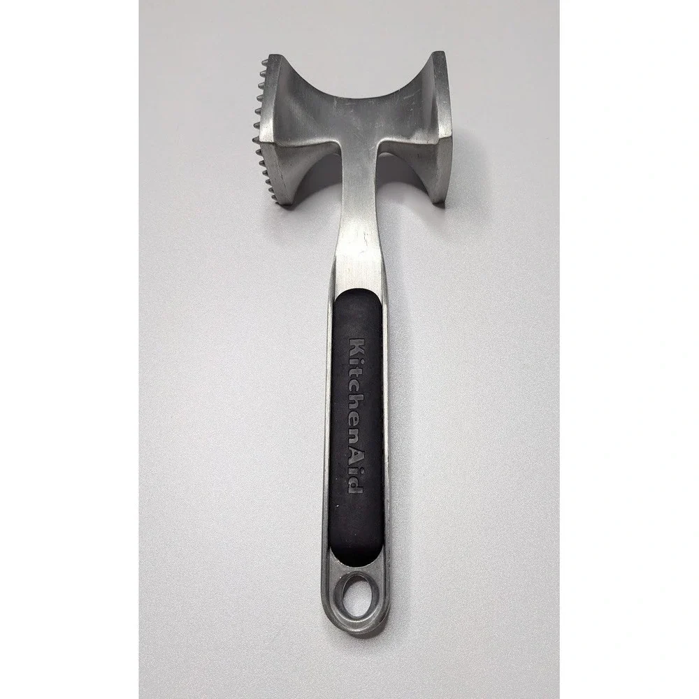 KitchenAid Silver Meat Tenderizer – Dual‑Sided Heavy‑Duty Mallet